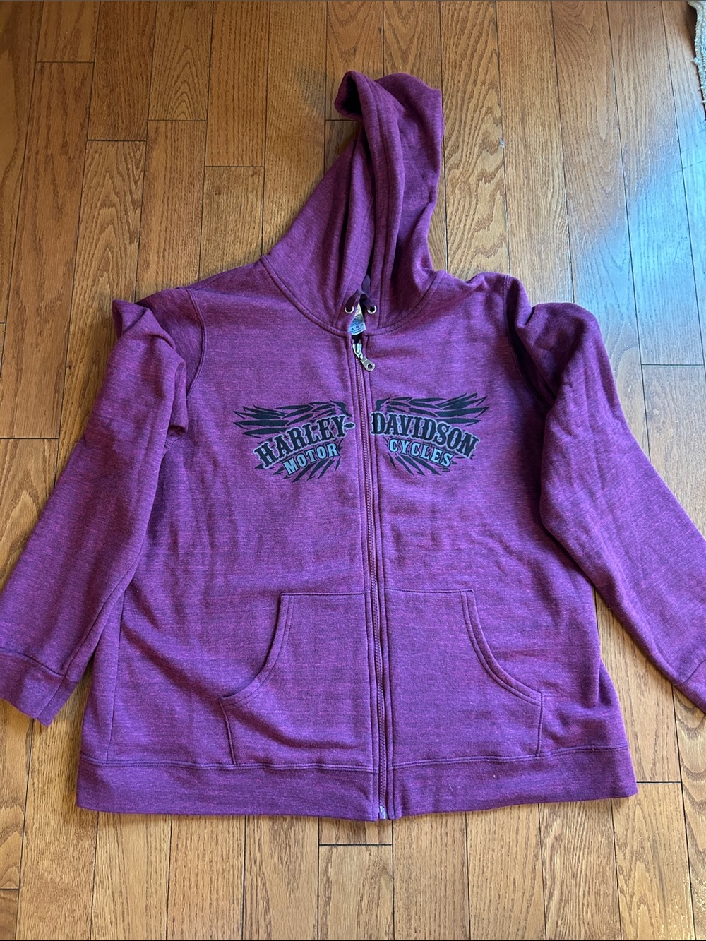 Harley-Davidson Purple Hoodie with Black Graphic